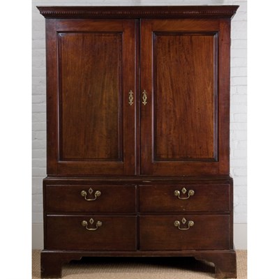 Lot 160 - George III Mahogany Linen Press Late 18th...