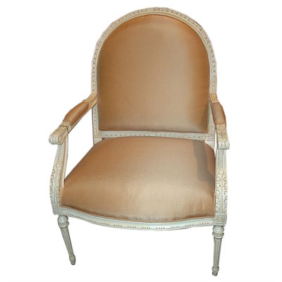 Lot 163 - Louis XVI Style Ivory Painted Armchair