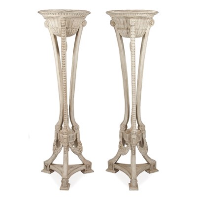 Lot 271 - Pair of Neoclassical Style White Painted...
