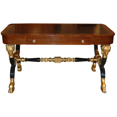 Lot 384 - Regency Style Gilt Decorated Mahogany Sofa...
