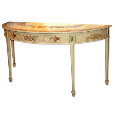 Lot 212 - Adam Style Painted Ivory Console Height 34...