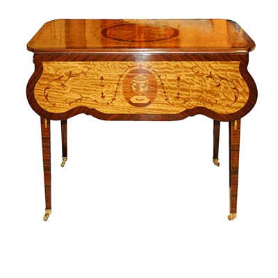 Lot 116 - George III Style Inlaid Satinwood and Mahogany...