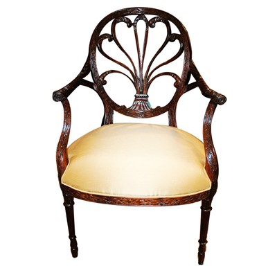 Lot 442 - Regency Style Carved Mahogany Armchair