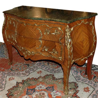 Lot 224 - Louis XV Style Marble Top Fruitwood Commode...