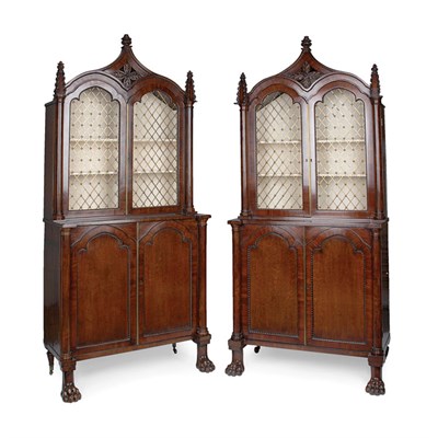 Lot 490 - Pair of Regency Style Mahogany Bookcases Each...
