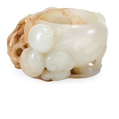 Lot 123 - Chinese Celadon Jade Coupe 19th Century Carved...