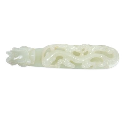 Lot 256 - Chinese Celadon Jade Belt Hook 19th Century Of...