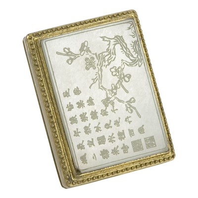 Lot 174 - Chinese Celadon Jade Plaque 18th/19th Century...