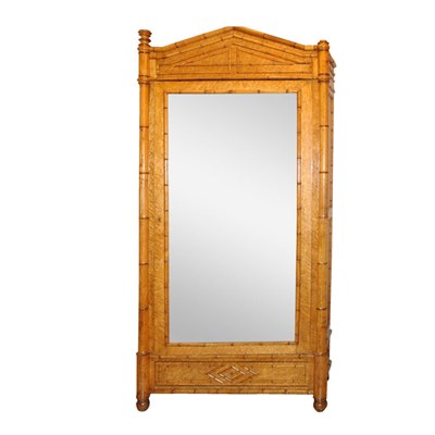 Lot 181 - Burl Maple and Faux Bamboo Mirrored Door...