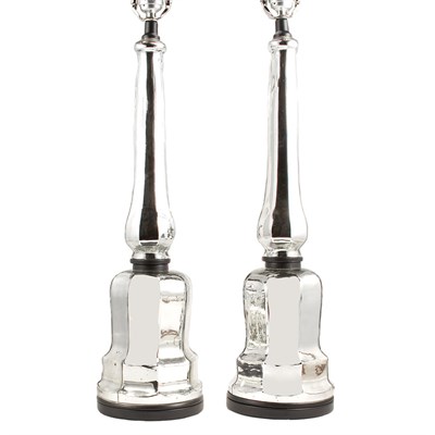 Lot 204 - Pair of Mercury Glass Style Lamps Height 21...