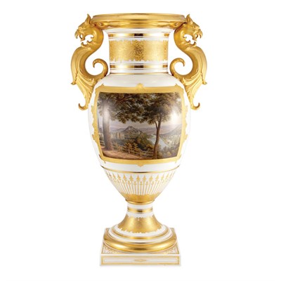 Lot 220 - KPM Gilt Decorated Porcelain Topographical...