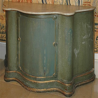 Lot 184 - Continental Rococo Style Marble Top Green...