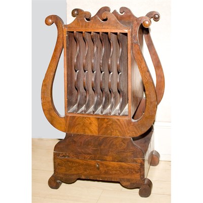 Lot 158 - Classical Mahogany Lyre-Form Canterbury...