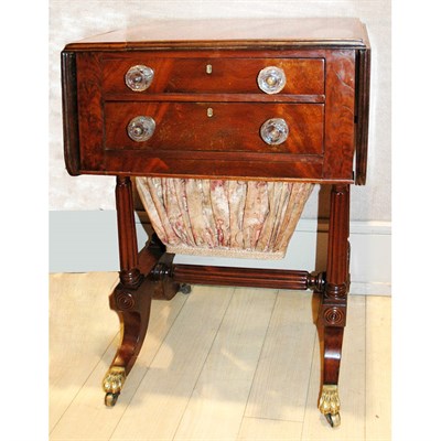 Lot 135 - Classical Mahogany Drop-Leaf Work Table New...