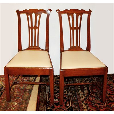 Lot 143 - Pair of Chippendale Maple Side Chairs Each...