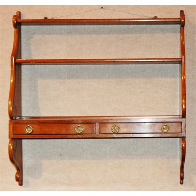 Lot 176 - Mahogany Hanging Shelf With shaped sides,...