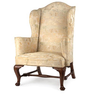 Lot 242 - George II Mahogany Upholstered Easy Chair...