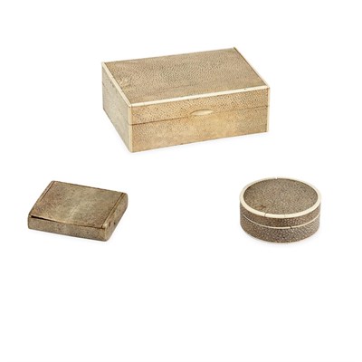 Lot 90 - 20th Century Design Three Boxes Shagreen, wood...