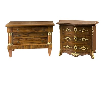 Lot 100 - Two Miniature Commodes Comprising one in the...