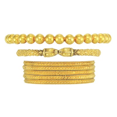 Lot 363 - Seven Indian High Karat Gold Bangle Bracelets