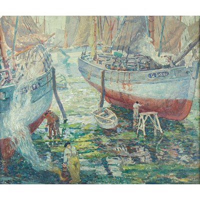Lot 52 - Sigurd Skou American, 1878-1929 In the Harbour,...