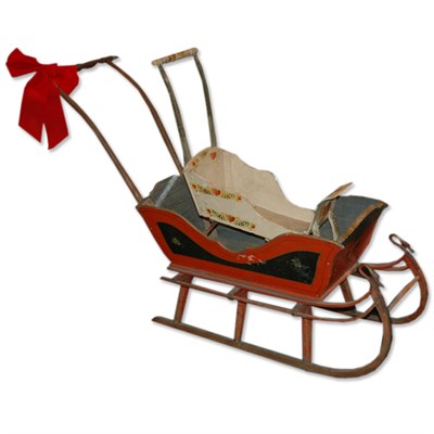 Lot 629 - Two Painted Wood Sleds
