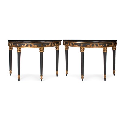 Lot 401 - Pair of Swedish Neoclassical Style Painted and...