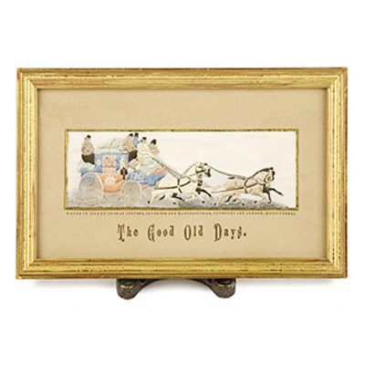 Lot 203 - Group of Five Framed English Silk Pictures...