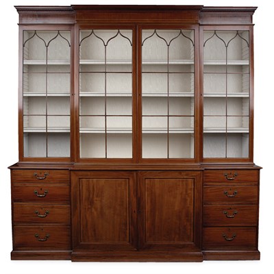 Lot 458 - George III Line Inlaid Mahogany Bookcase Late...