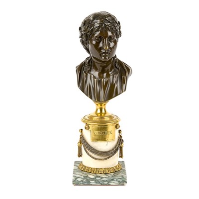 Lot 405 - Louis XVI Style Gilt and Patinated-Bronze Bust...
