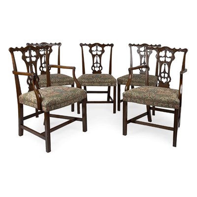 Lot 424 - Set of Eight George III Style Mahogany Dining...