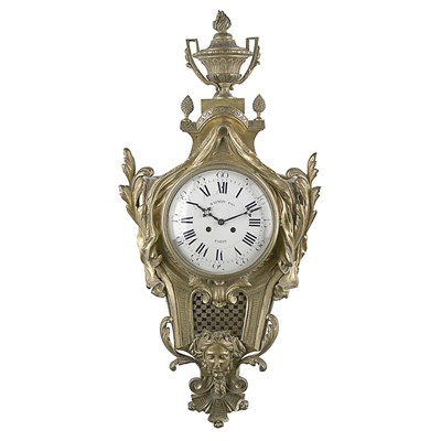 Lot 349 - Louis XVI Style Gilt-Bronze Cartel Clock...