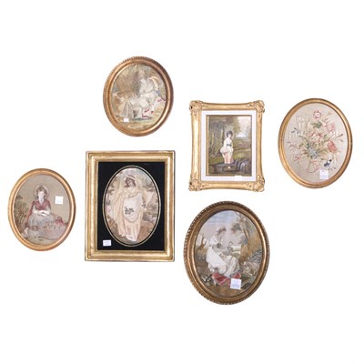 Lot 416 - Group of Nine English Silk and Woolwork...