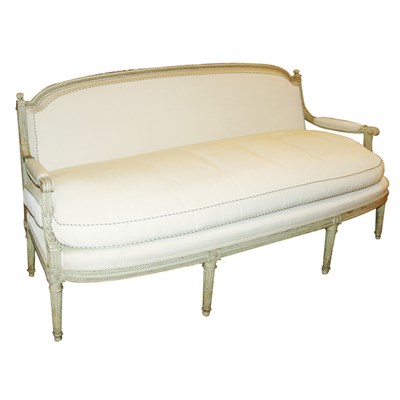 Lot 144 - Louis XVI Style Painted Wood Settee Length 66...