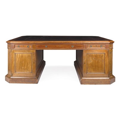 Lot 394 - George III Style Mahogany Partner's Desk Late...