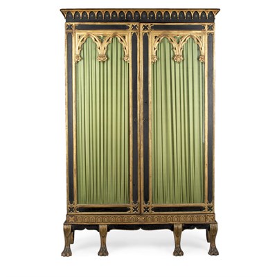 Lot 257 - Victorian Parcel Gilt and Painted Bookcase The...