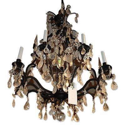 Lot 378 - Louis XV Style Painted and Rock Crystal Twelve-...