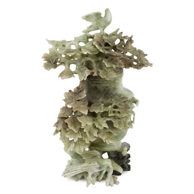 Lot 235 - Chinese Carved Hardstone Covered Vase Height 9...