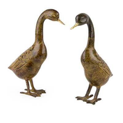 Lot 239 - Pair of Asian Style Painted Metal Figures of...