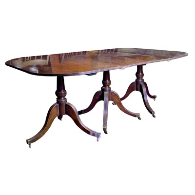 Lot 321 - George III Style Mahogany Triple-Pedestal...