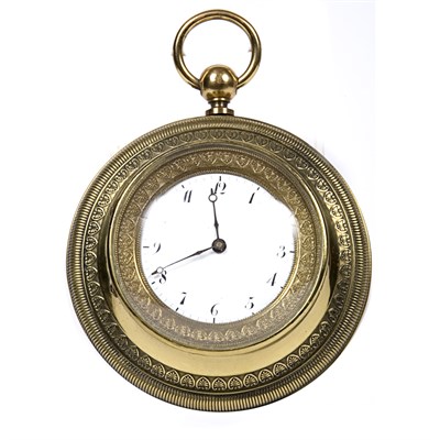Lot 257 - Brass Wall Clock Diameter 5 1/4 inches.