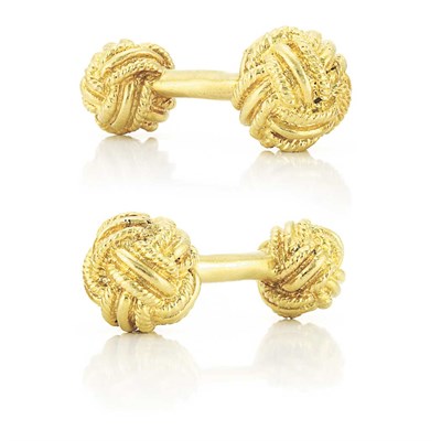 Lot 65 - Pair of Gold Loveknot Cufflinks