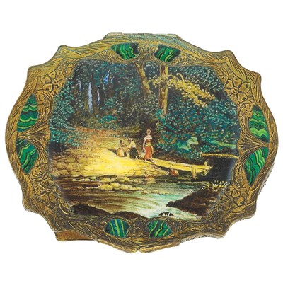 Lot 381 - Antique Silver, Vermeil and Enamel Compact