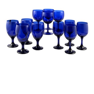 Lot 130 - Partial Set of Cobalt Glass Stemware...