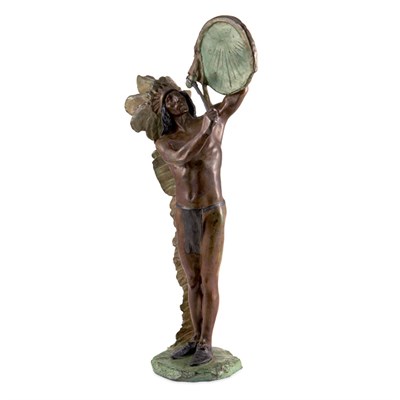 Lot 542 - Cold Painted Bronze Figure of a Native...