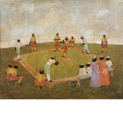 Lot 52 - American School 20th Century Batter Up! Oil on...