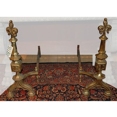 Lot 348A - Pair of Victorian Gothic Revival Andirons...
