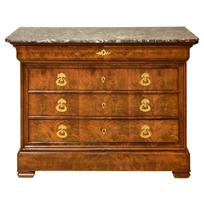 Lot 556 - Empire Marble Top Mahogany Chest of Drawers...