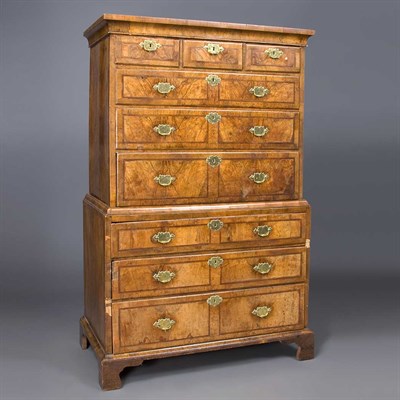 Lot 272 - George II Walnut Chest on Chest In two parts,...