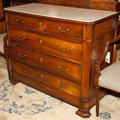Lot 402 - Louis Philipp Marble Top Fruitwood Chest of...